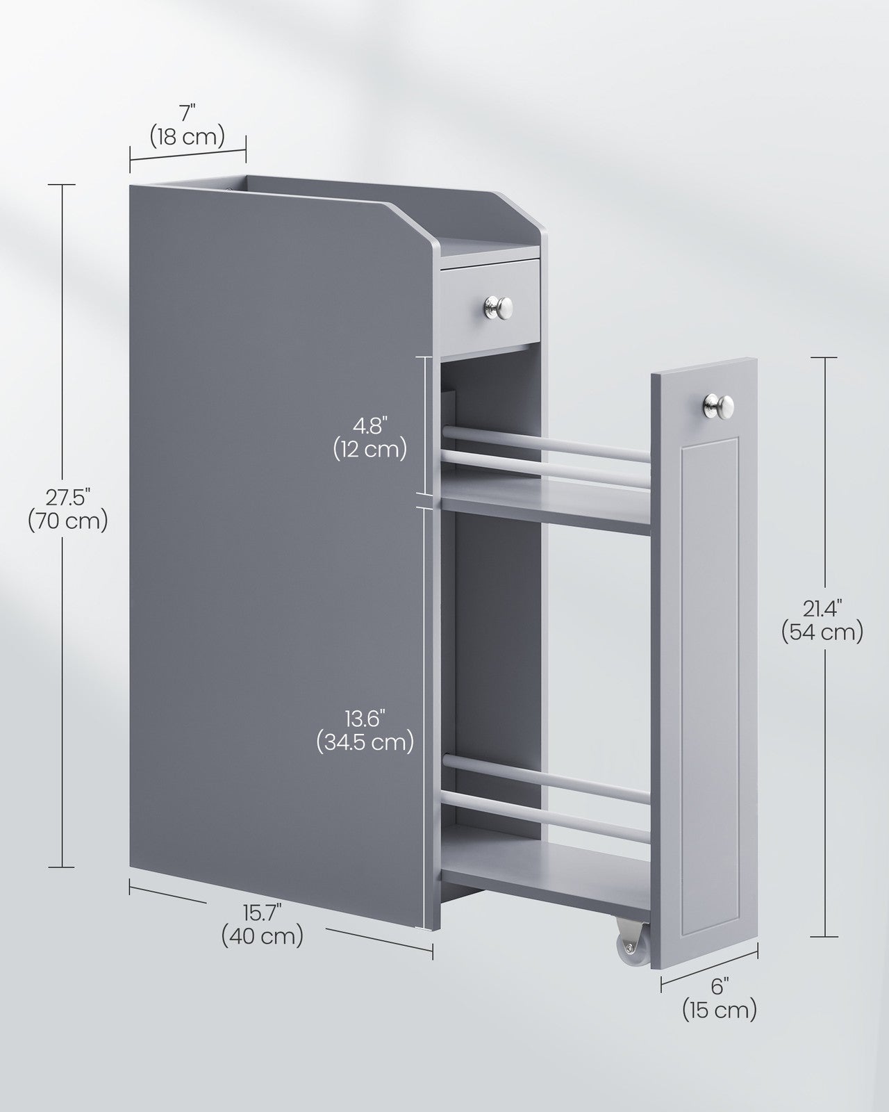 Small Freestanding Bathroom Cabinet with Drawers - image 6