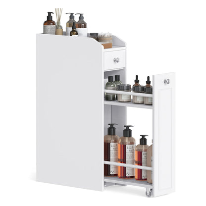 Small Bathroom Cabinet Slim Bathroom Storage Unit White - image 1