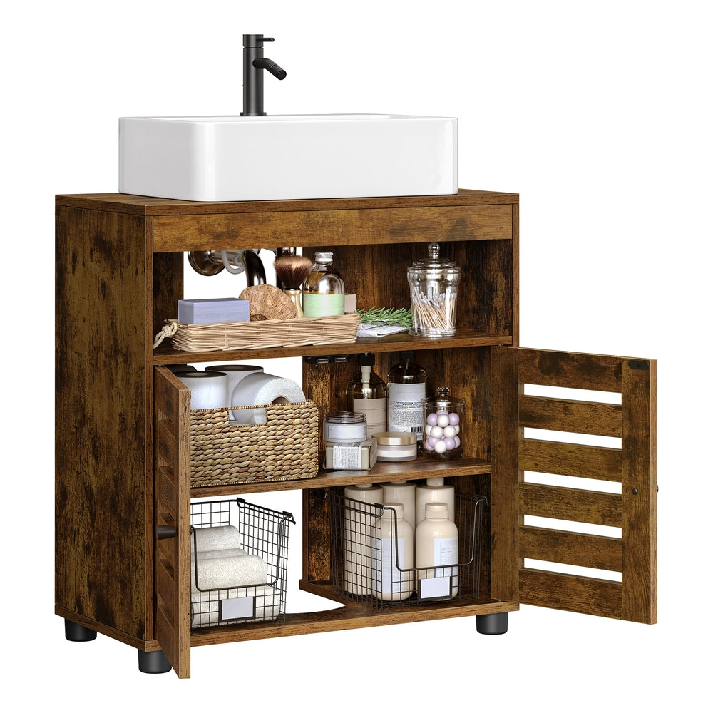 Under Sink Cabinet Rustic Brown without Pedestals - image 9