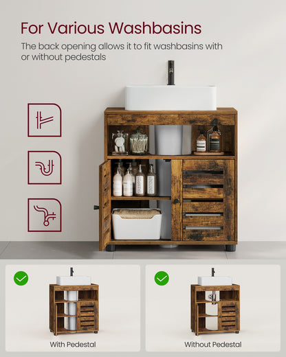 Under Sink Cabinet Rustic Brown without Pedestals - image 12