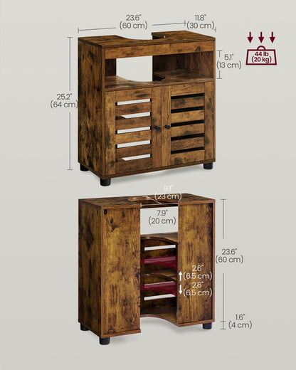 Under Sink Cabinet Rustic Brown without Pedestals - image 15