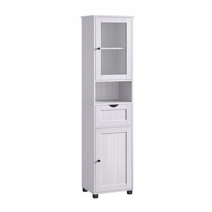 Free-Standing Bathroom Cabinet with Open Shelf Cloud White - image 7