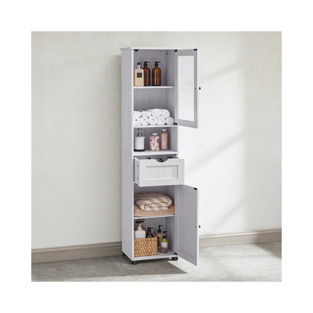 Free-Standing Bathroom Cabinet with Open Shelf Cloud White - image 10