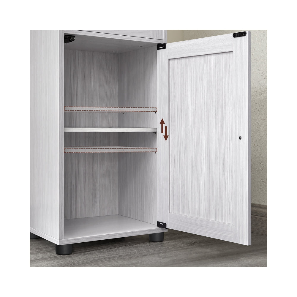 Free-Standing Bathroom Cabinet with Open Shelf Cloud White - image 11