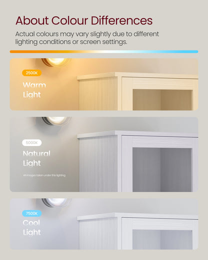 Free-Standing Bathroom Cabinet with Open Shelf Cloud White - image 13