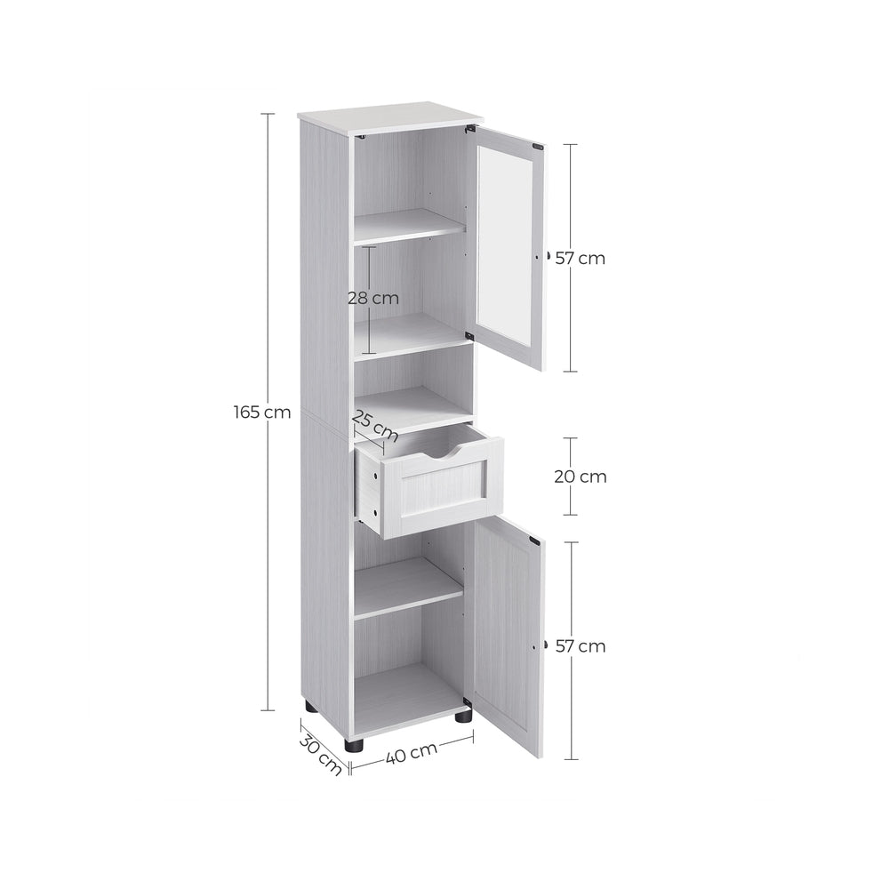 Free-Standing Bathroom Cabinet with Open Shelf Cloud White - image 14