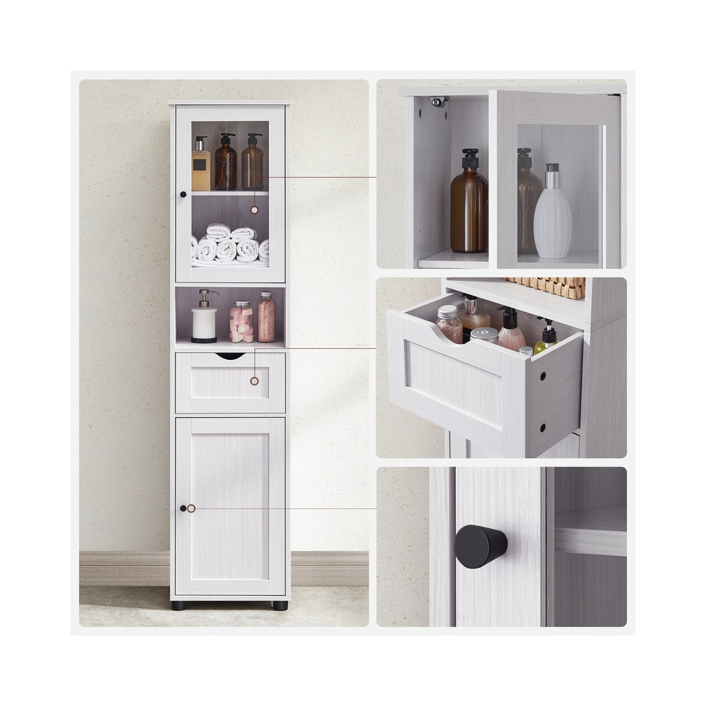 Free-Standing Bathroom Cabinet with Open Shelf Cloud White - image 15