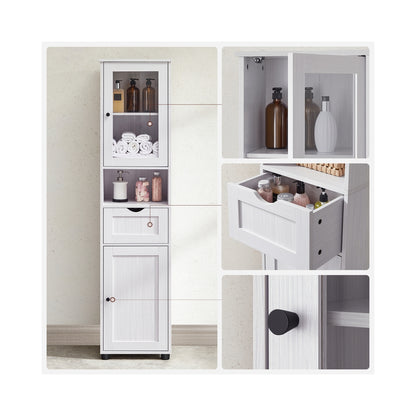 Free-Standing Bathroom Cabinet with Open Shelf Cloud White - image 15