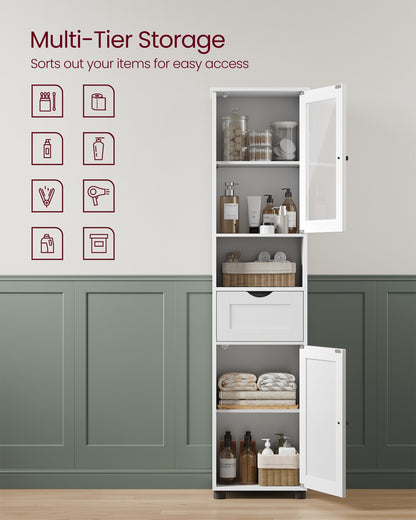 Free-Standing Bathroom Cabinet with Open Shelf Cloud White - image 3