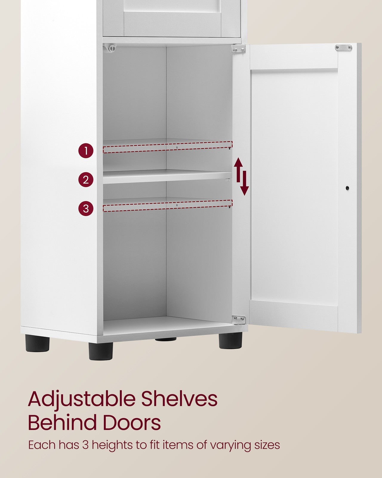Free-Standing Bathroom Cabinet with Open Shelf Cloud White - image 4