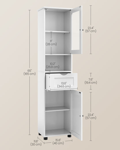 Free-Standing Bathroom Cabinet with Open Shelf Cloud White - image 5