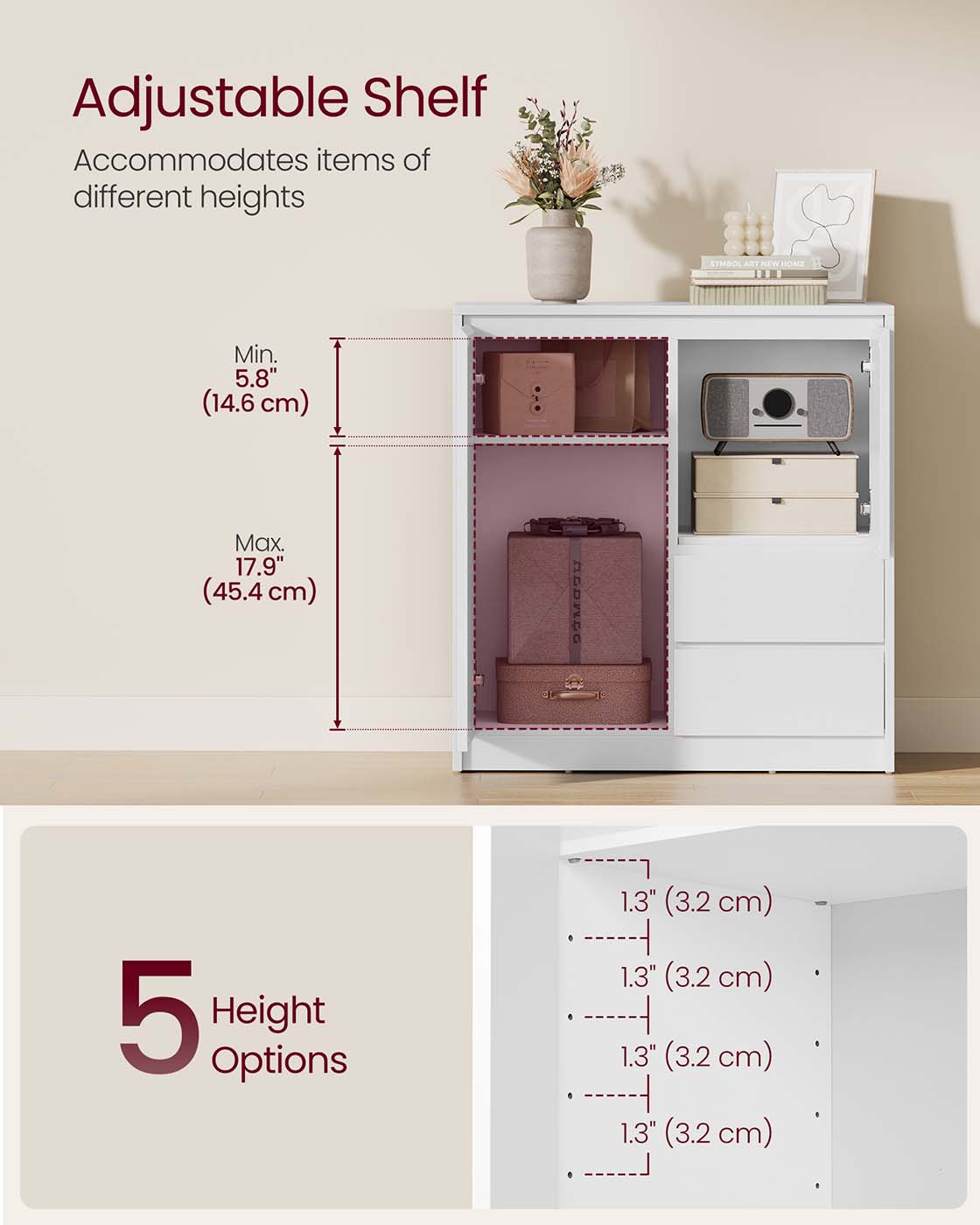 Modern Sideboard Cabinet with Adjustable Shelf and Drawers - image 3