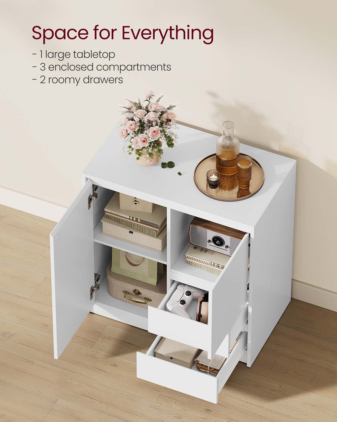 Modern Sideboard Cabinet with Adjustable Shelf and Drawers - image 4