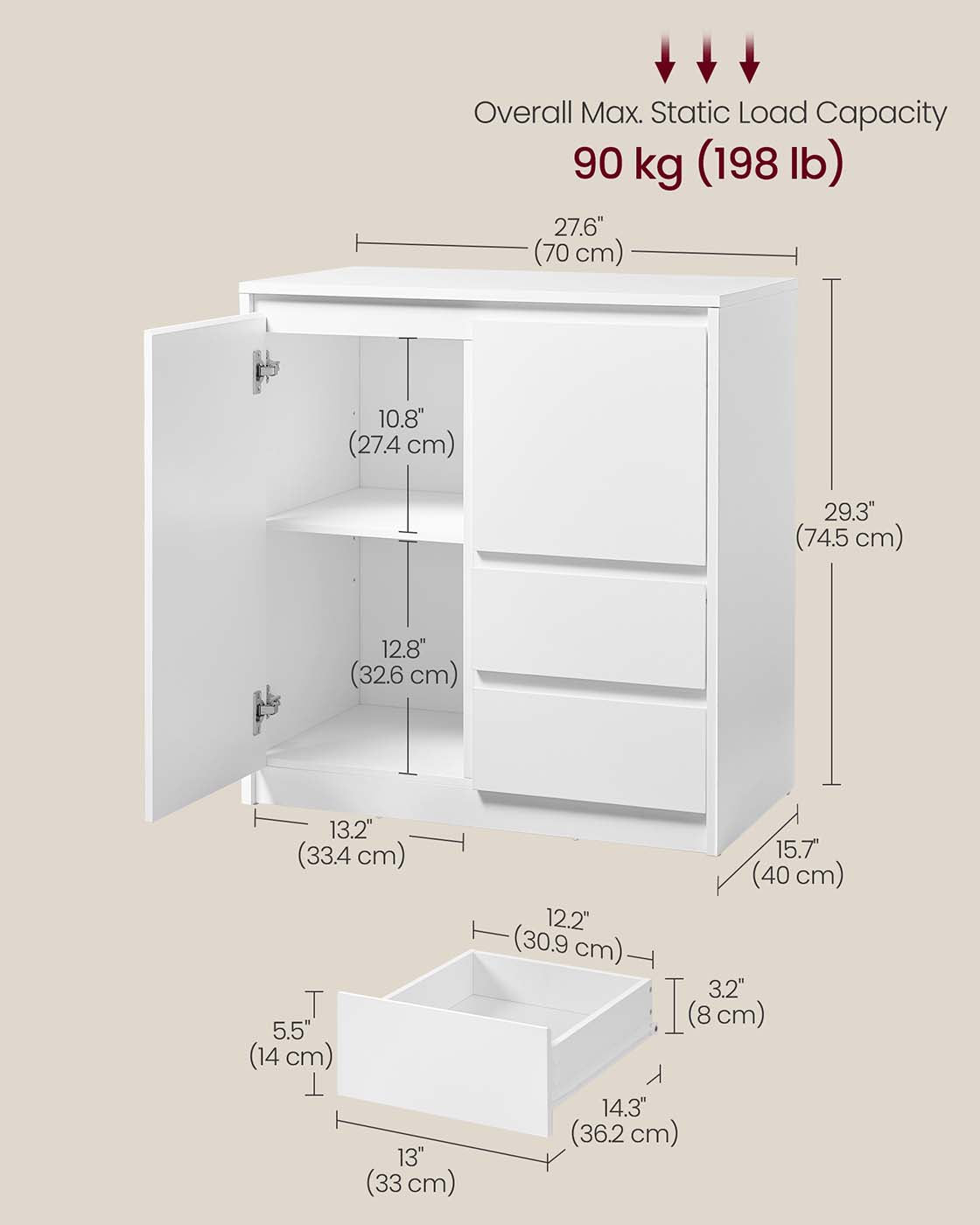 Modern Sideboard Cabinet with Adjustable Shelf and Drawers - image 6