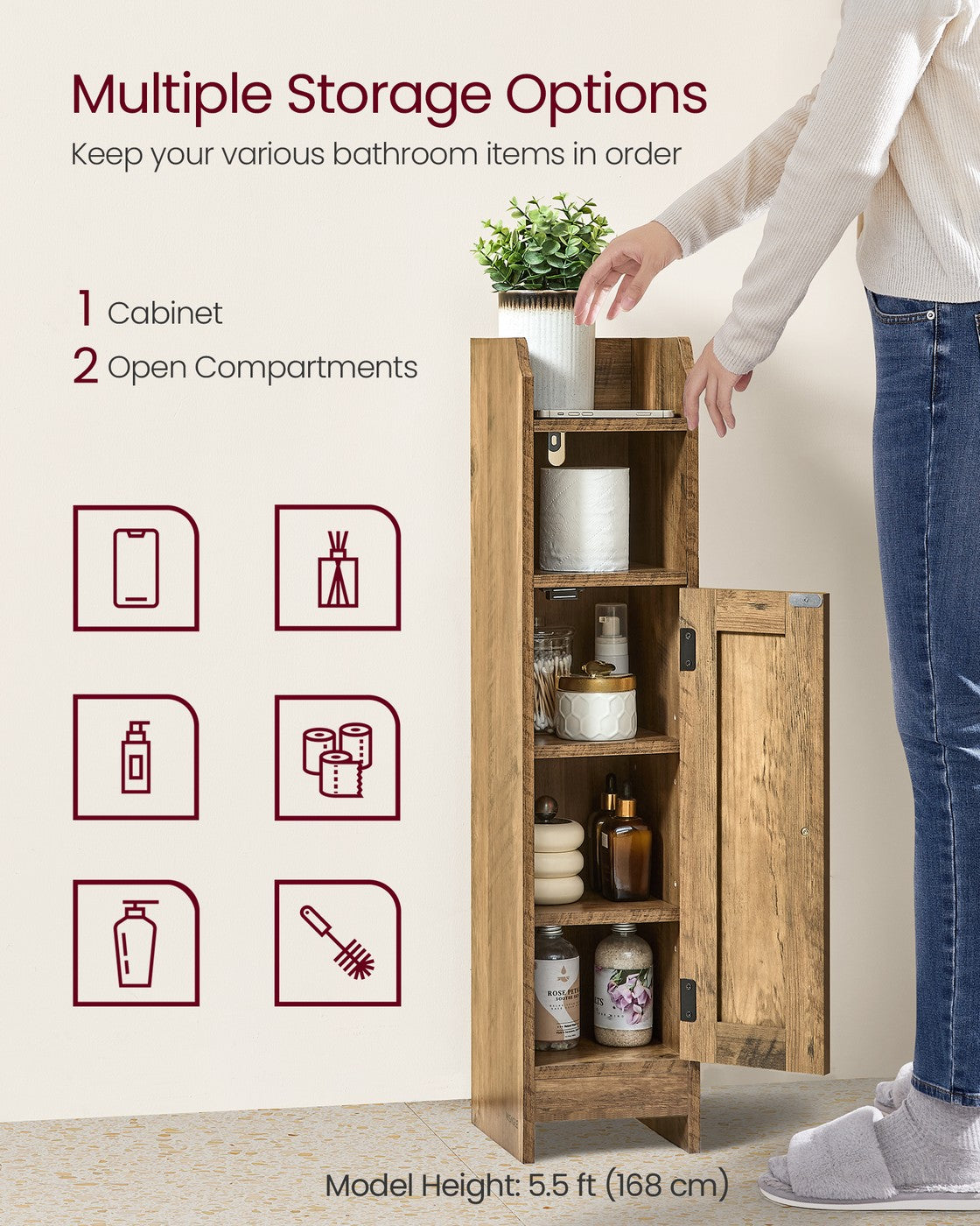 Bathroom floor cabinet with door and adjustable shelves - image 3