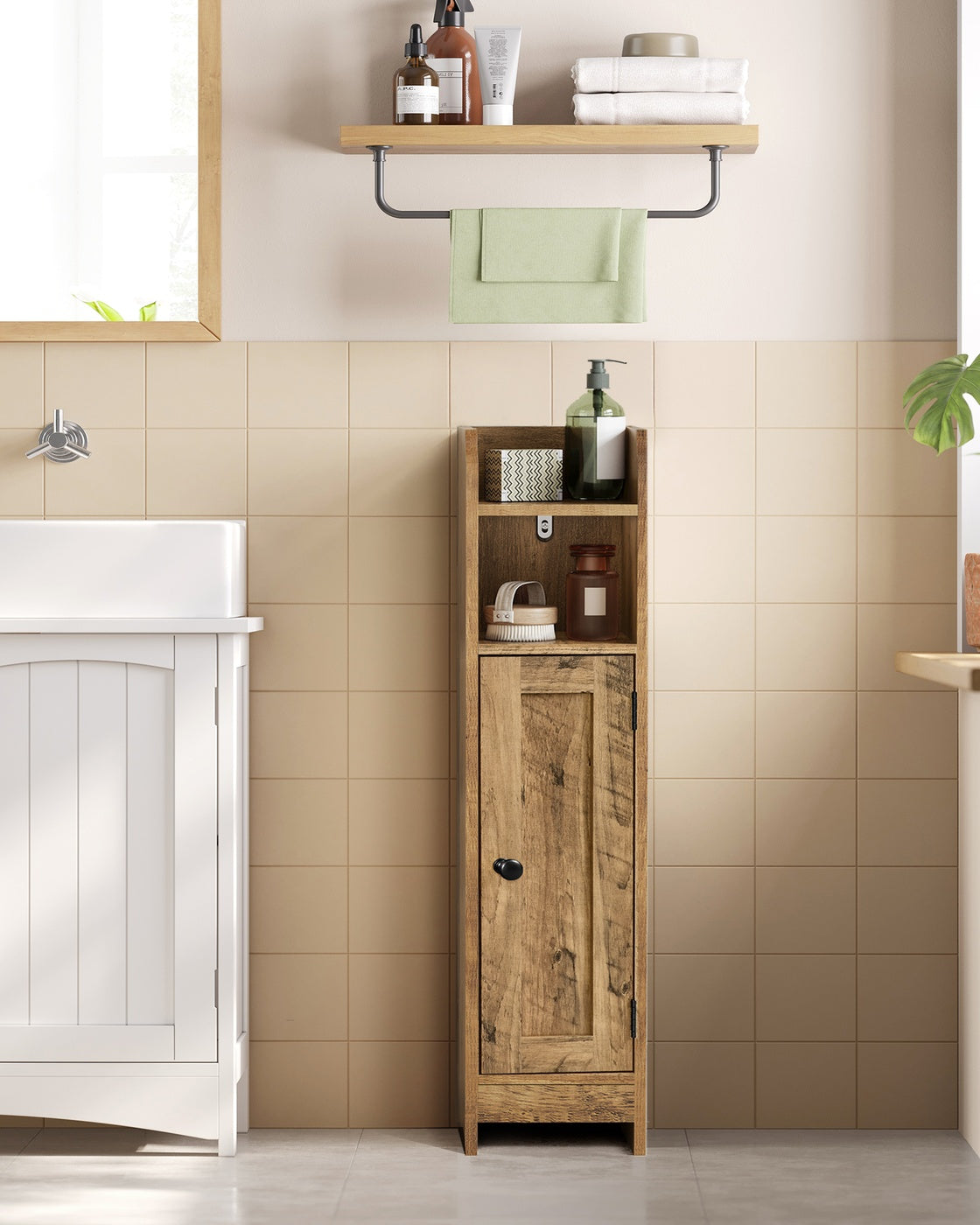 Bathroom floor cabinet with door and adjustable shelves - image 8