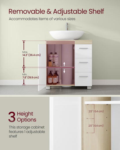 Under-Sink Bathroom Cabinet, 30 x 70 x 64 cm, Cloud White - image 29