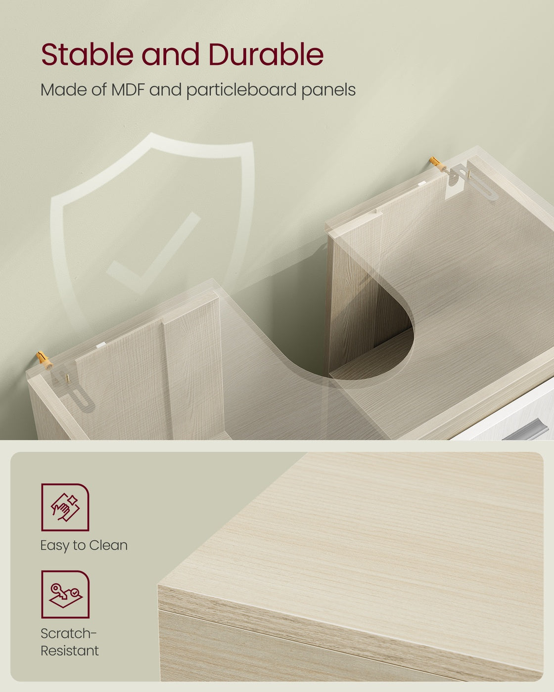 Under-Sink Bathroom Cabinet, 30 x 70 x 64 cm, Cloud White - image 31