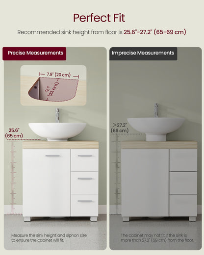 Under-Sink Bathroom Cabinet, 30 x 70 x 64 cm, Cloud White - image 33