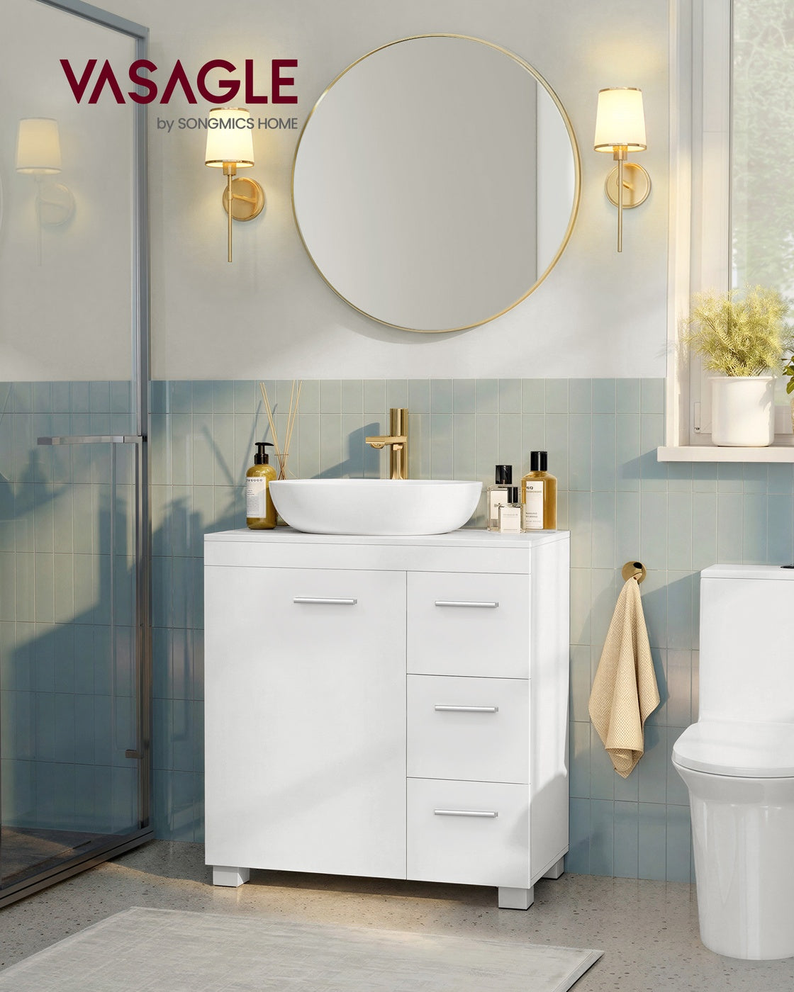 Under-Sink Bathroom Cabinet, 30 x 70 x 64 cm, Cloud White - image 35