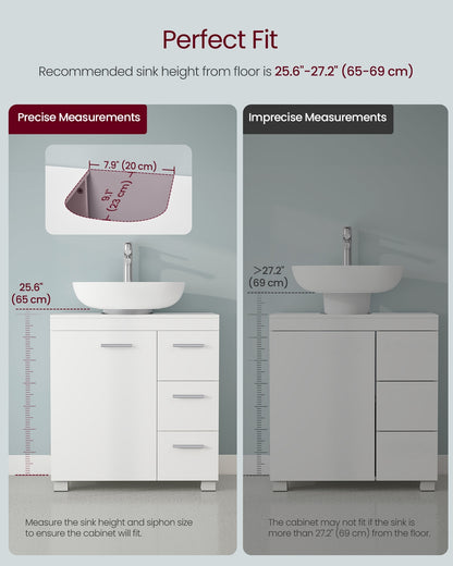 Under-Sink Bathroom Cabinet, 30 x 70 x 64 cm, Cloud White - image 40