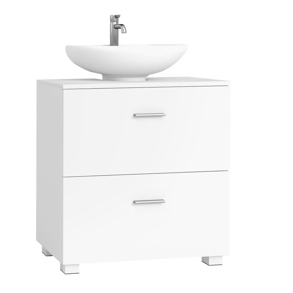 Under Sink Bathroom Cabinet 2 Drawers 30 x 60 x 63.8 cm Cloud White - image 1