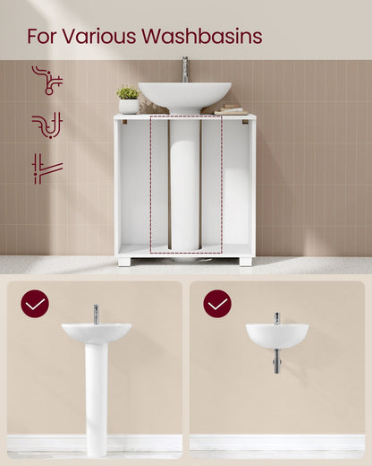 Under Sink Bathroom Cabinet 2 Drawers 30 x 60 x 63.8 cm Cloud White - image 5