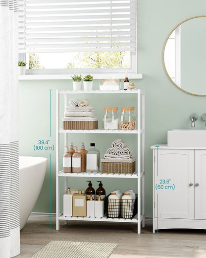 Bamboo Storage Shelf 4-Tier Shelving Unit 26 x 60 x 100 cm - image 2