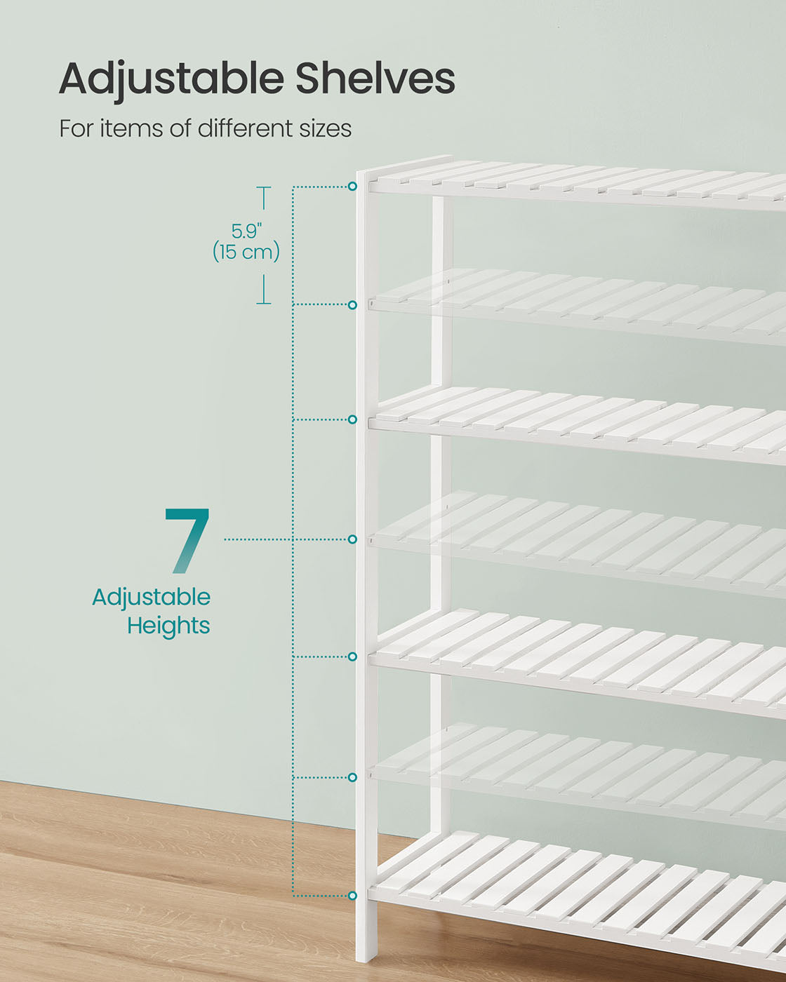 Bamboo Storage Shelf 4-Tier Shelving Unit 26 x 60 x 100 cm - image 5