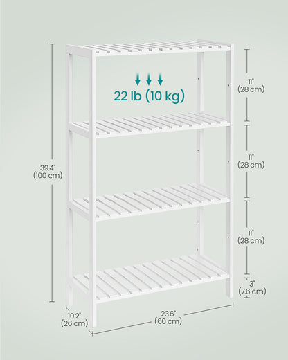 Bamboo Storage Shelf 4-Tier Shelving Unit 26 x 60 x 100 cm - image 7