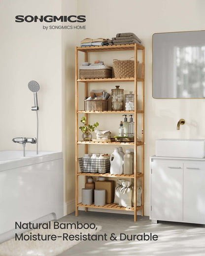Bamboo storage shelf with six tiers - image 2