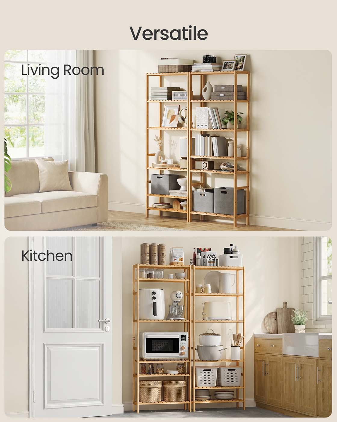 Bamboo storage shelf with six tiers - image 3