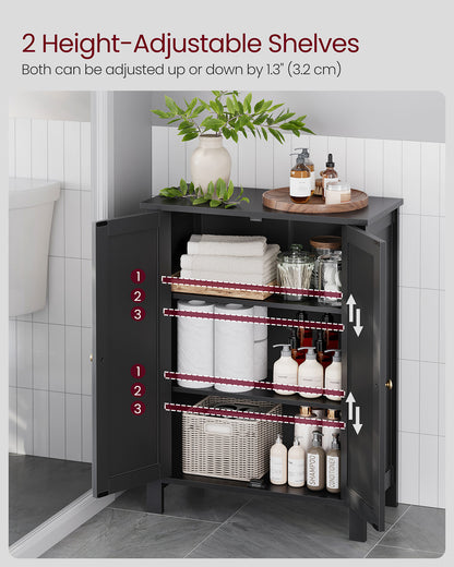 Bathroom Furniture Storage Cabine 2 Adjustable Shelves 30 x 60 x 80 cm Grey - image 12