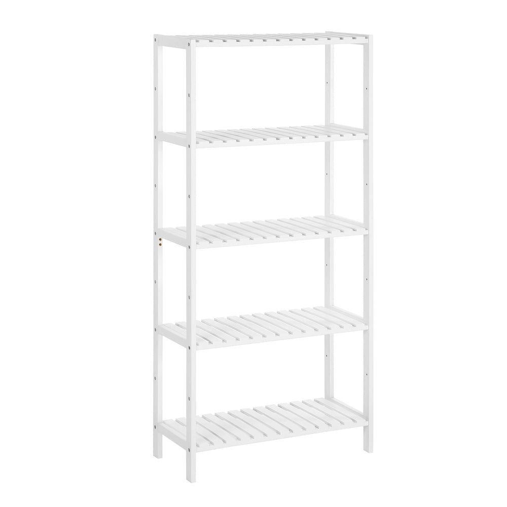 Bamboo Storage Shelf 5-Tier 26 x 60 x 130 cm White and Natural - image 12