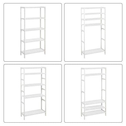Bamboo Storage Shelf 5-Tier 26 x 60 x 130 cm White and Natural - image 14