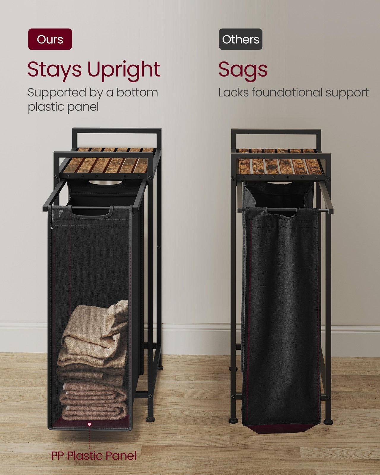 65L Laundry Basket Rustic Brown and Black - image 26