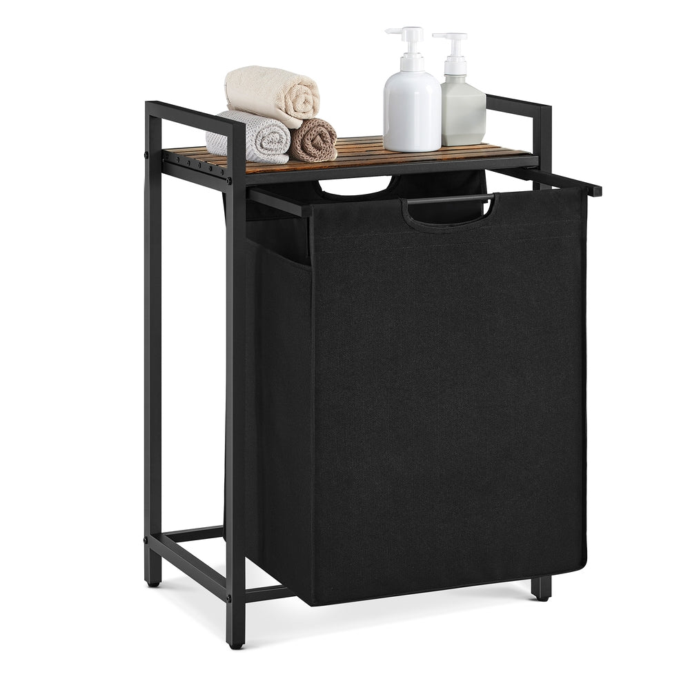 65L Laundry Basket Rustic Brown and Black - image 1