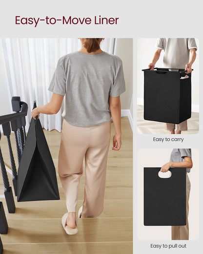 65L Laundry Basket Rustic Brown and Black - image 3