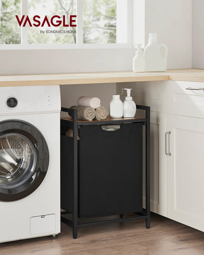 65L Laundry Basket Rustic Brown and Black - image 5