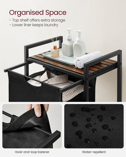 65L Laundry Basket Rustic Brown and Black - image 7