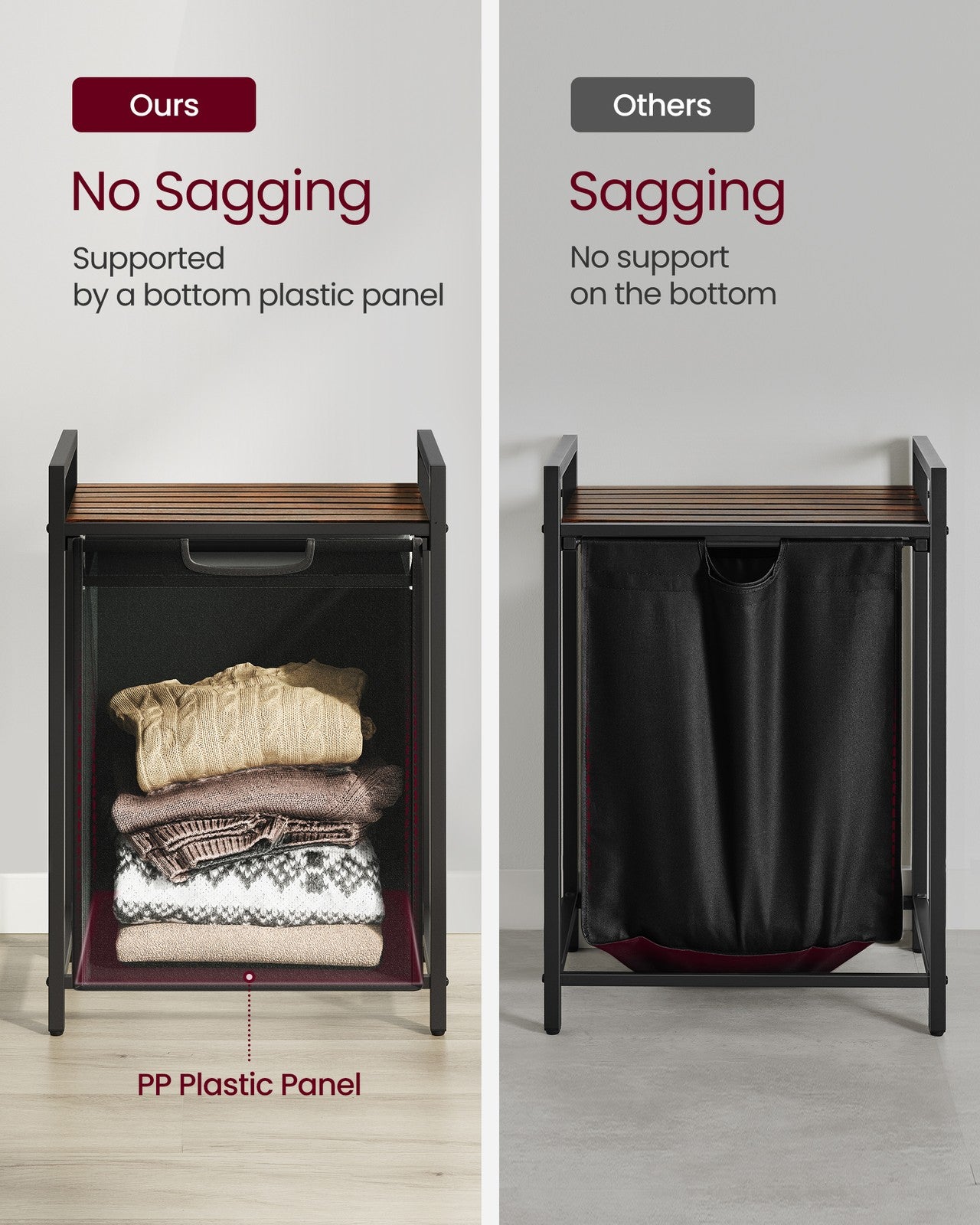 65L Laundry Basket Rustic Brown and Black - image 9