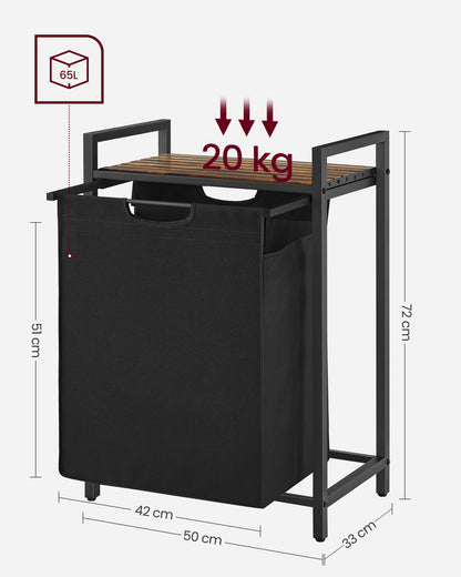 65L Laundry Basket Rustic Brown and Black - image 10