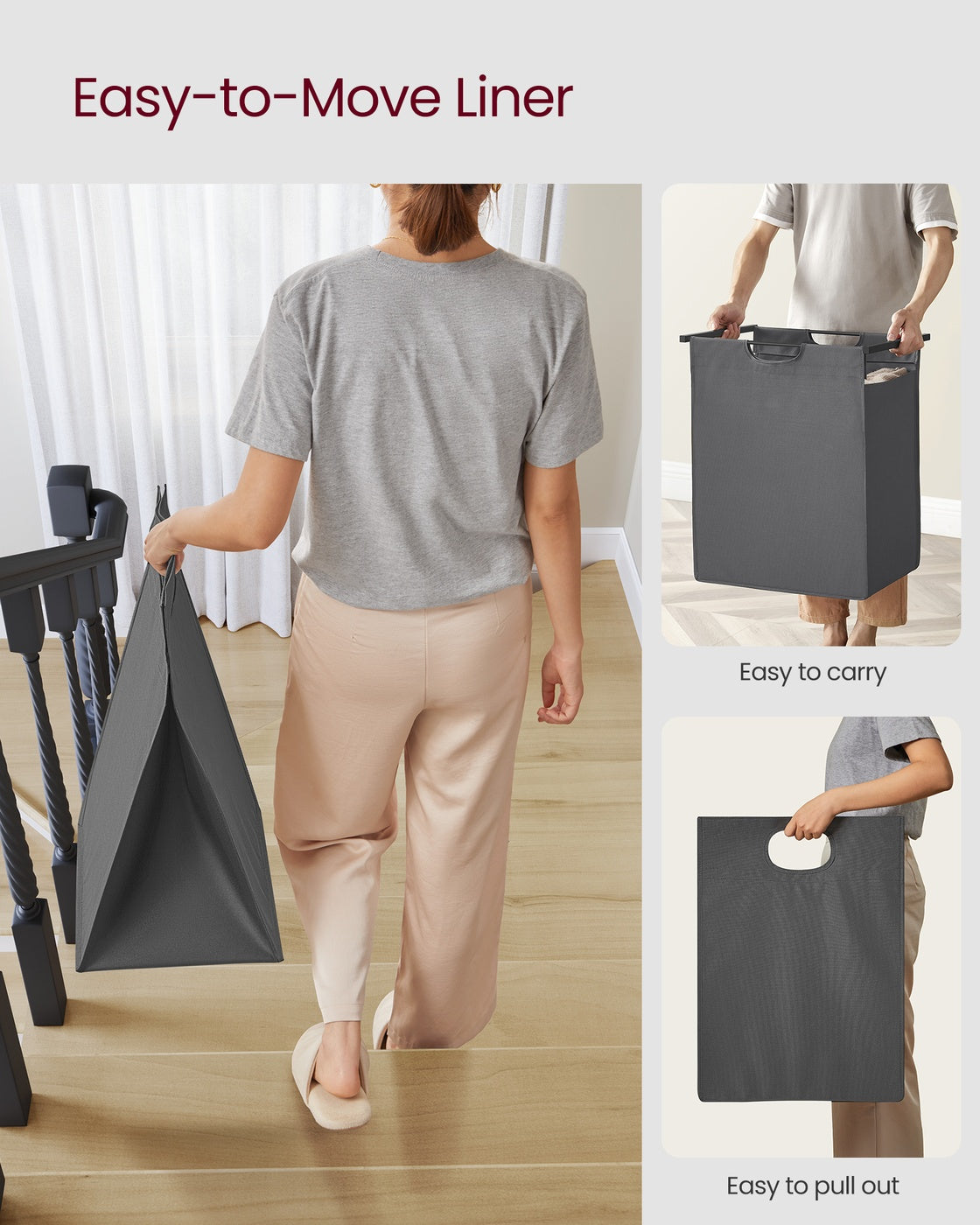 65L Laundry Basket Rustic Brown and Black - image 49