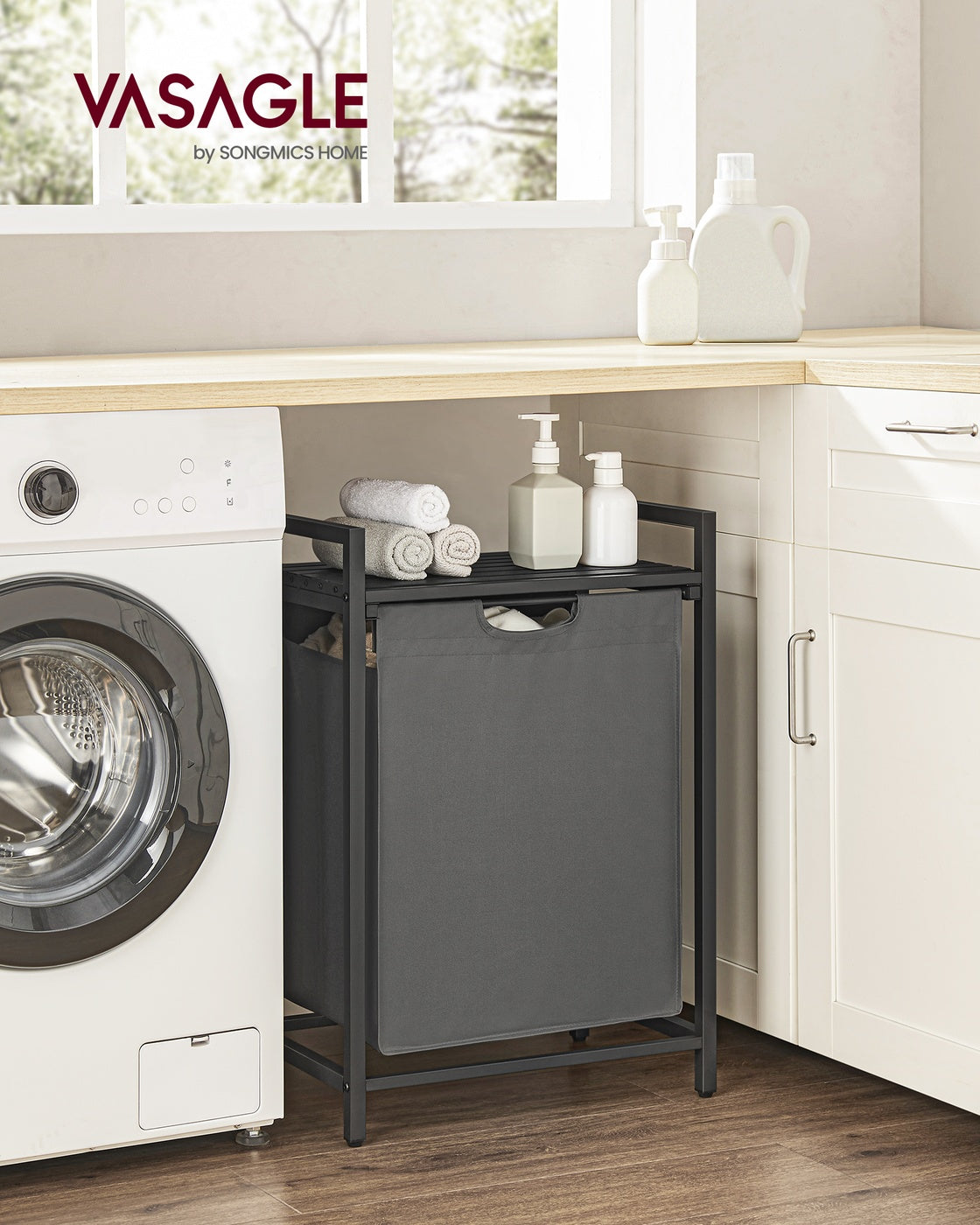 65L Laundry Basket Rustic Brown and Black - image 52