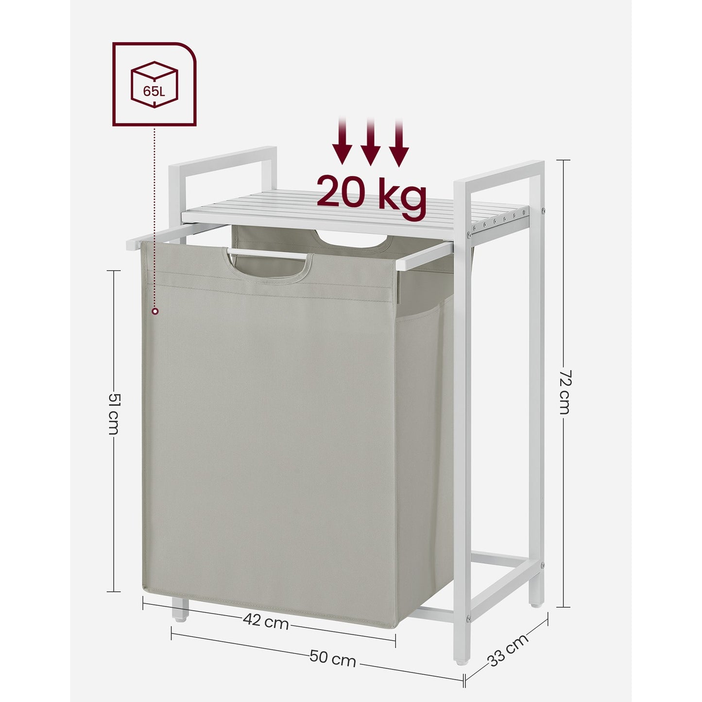 65L Laundry Basket Rustic Brown and Black - image 19