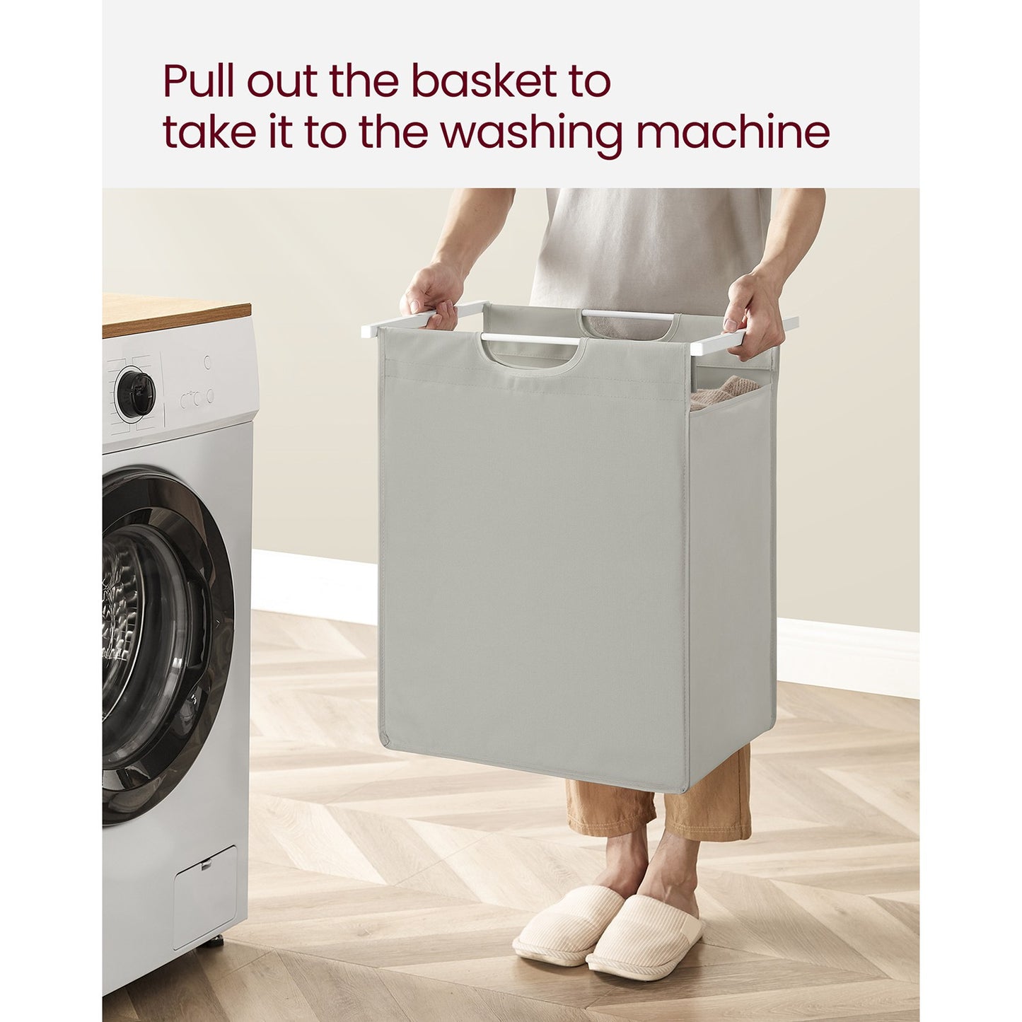 65L Laundry Basket Rustic Brown and Black - image 20