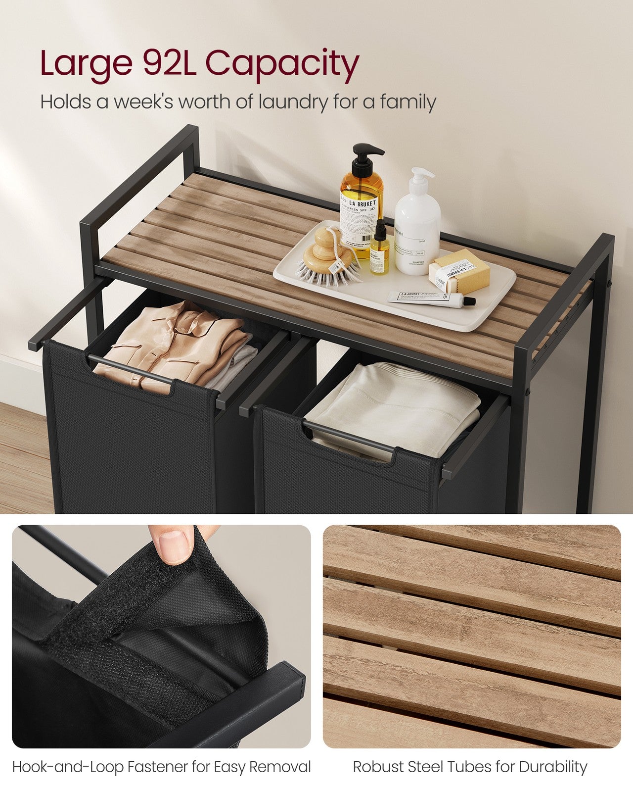 Laundry Sorter Hamper with Removable Bags - image 43