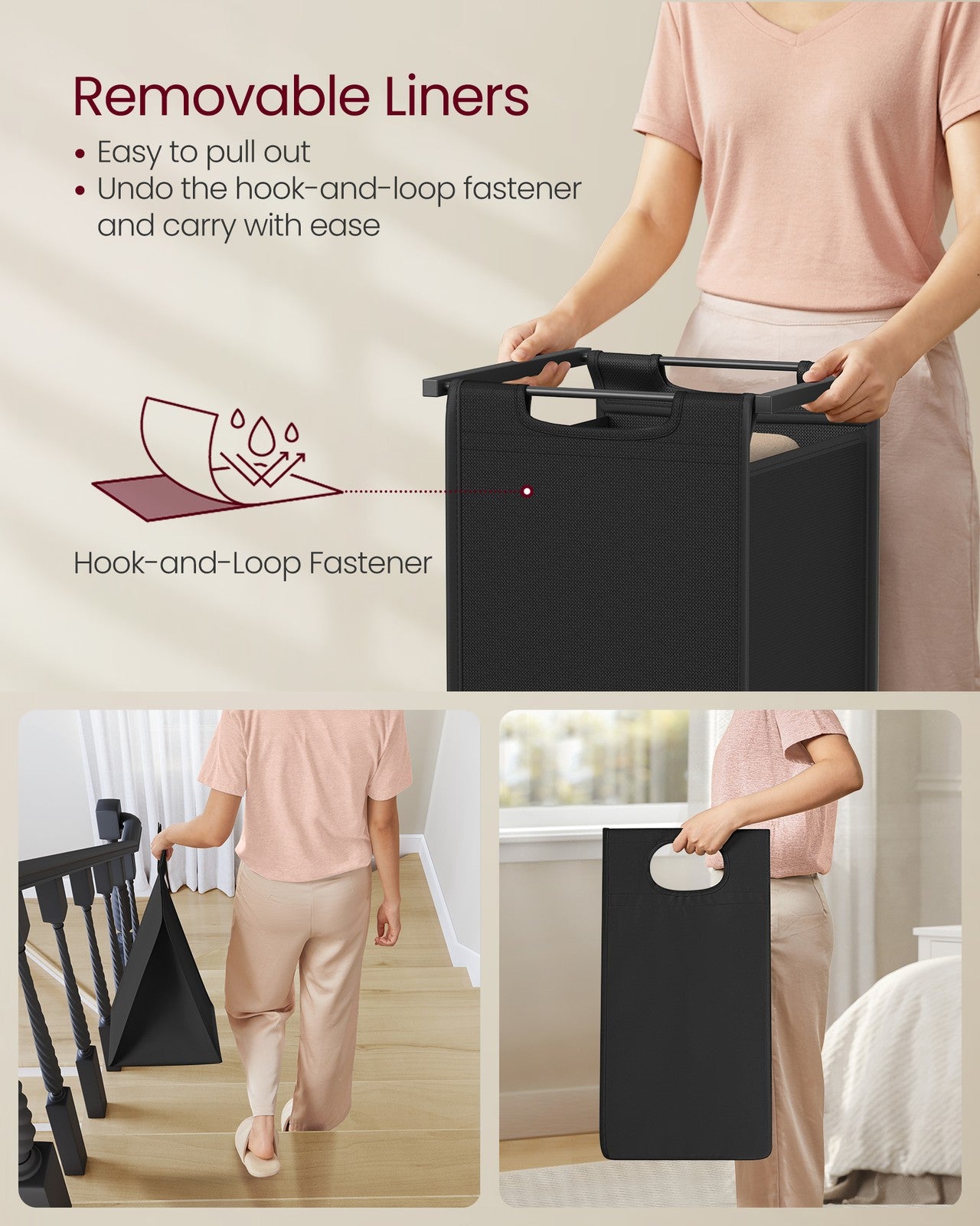 Laundry Sorter Hamper with Removable Bags - image 46