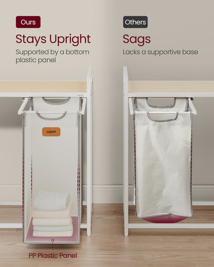 4-Bag Laundry Hamper Natural Beige Camel Brown Cream White - image 12