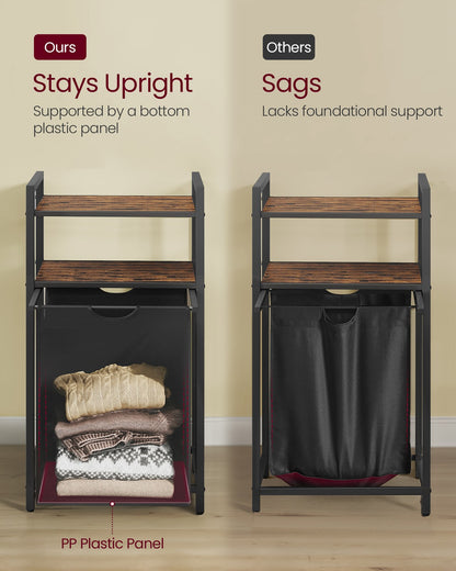 Laundry Basket 65 L Capacity Rustic Brown and Black - image 5